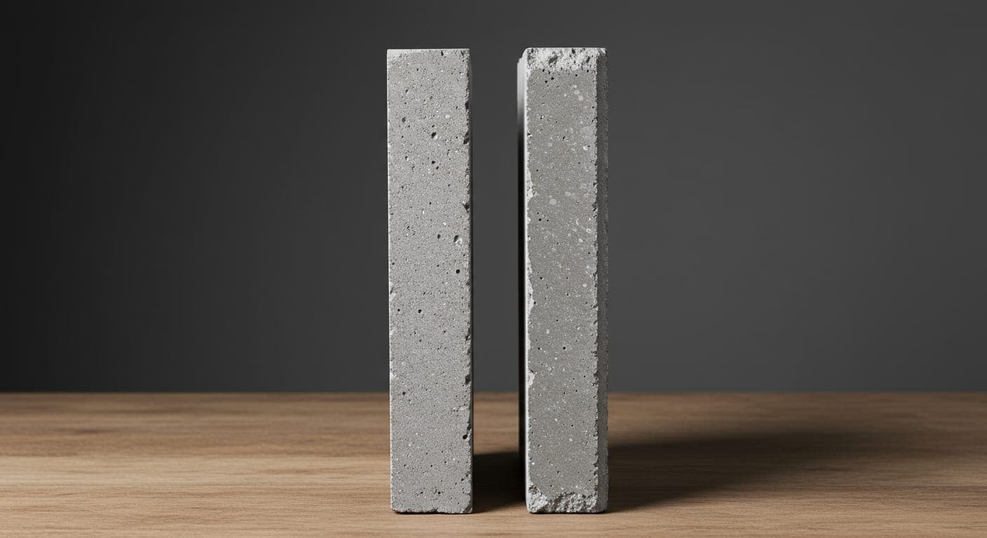6 cm ve 8 cm kalınlıkta kilit taşının yan yana karşılaştırması