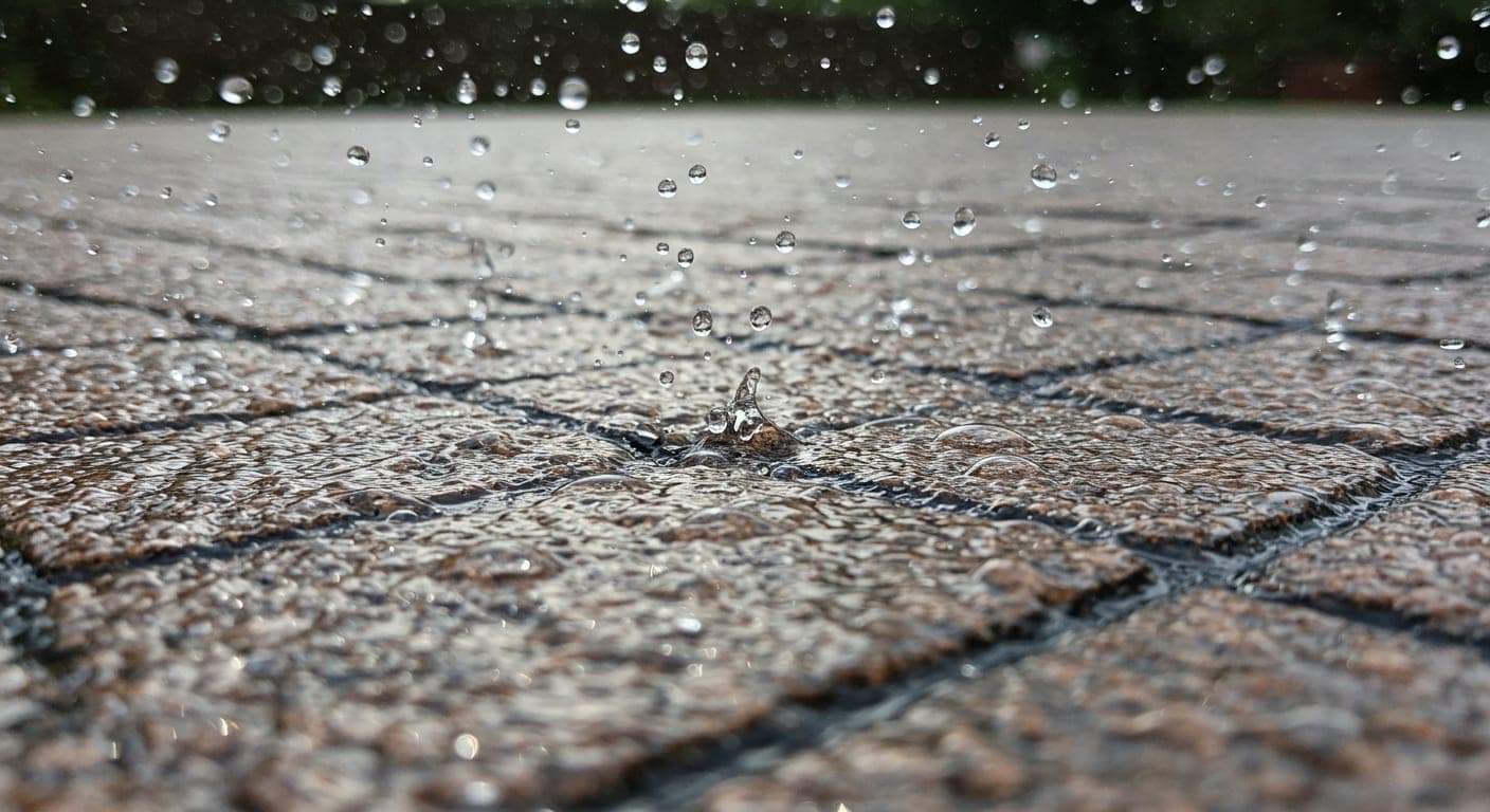 Ankara sokaklarında kullanılan beton parke taşlarının su emme ve gözeneklilik yapısını gösteren kesit görseli