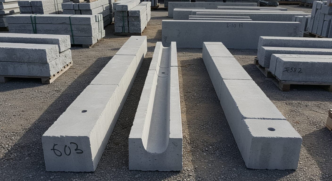 Beton yol bordürü, bahçe bordürü ve yağmur oluk taşı çeşitleri