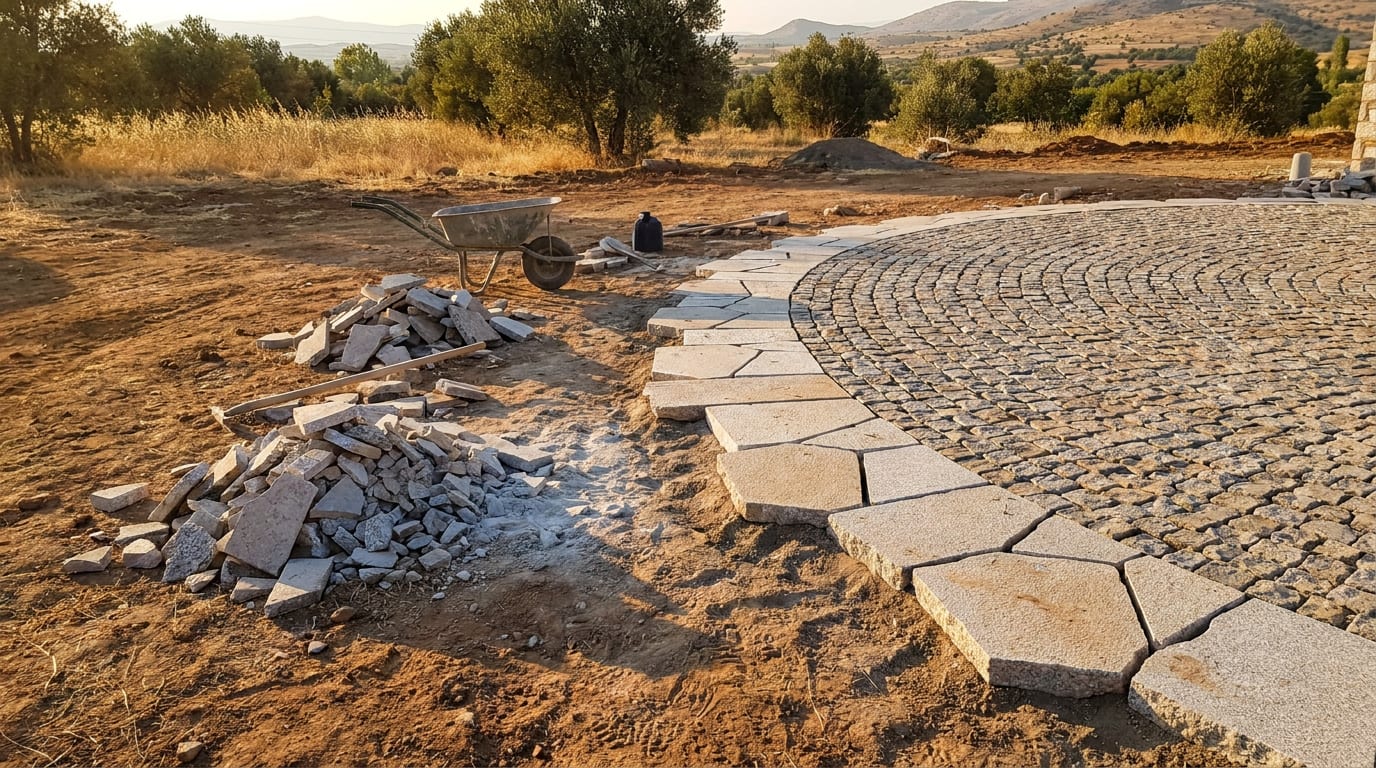 Kavisli kenara oturtulan kesim parçaları; yanda kesim artıkları duruyor