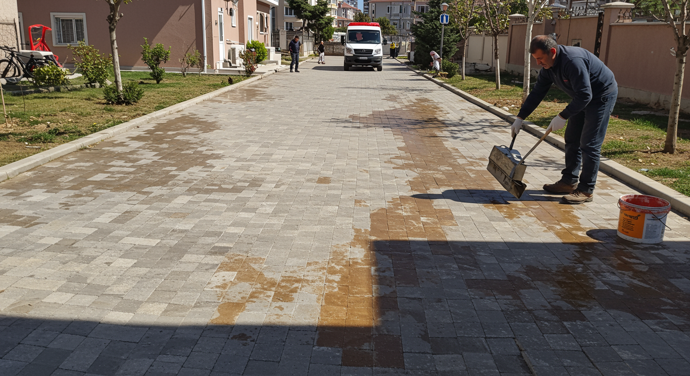 Parke taşı renginin koruyucu uygulama ile korunması